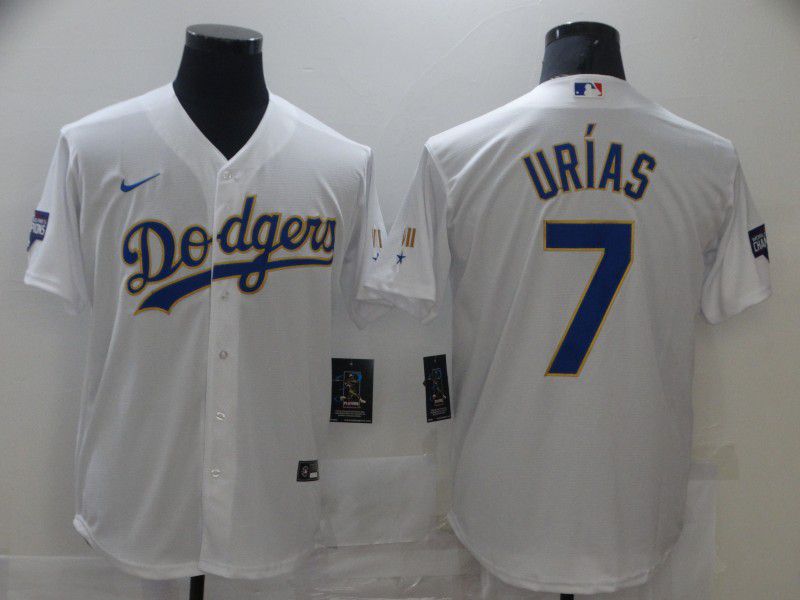 Men Los Angeles Dodgers #7 Urias White Game 2021 Nike MLB Jersey